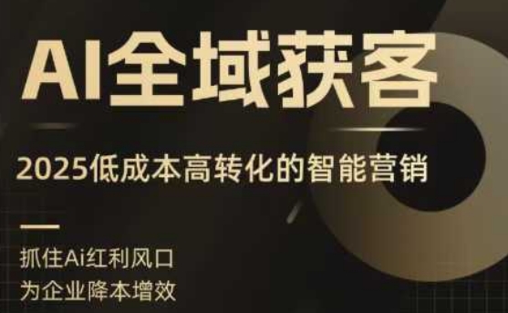 AI全域获客实训营,2025低成本高转化的智能营销,精准找客,高效营销-水滴知识网