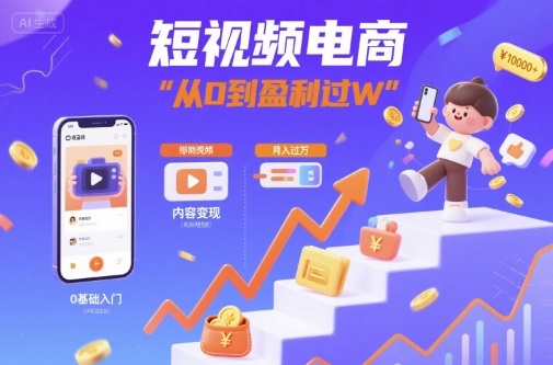 短视频电商:短视频变现从0到盈利过W-水滴知识网