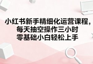 小红书新手精细化运营课程,每天抽空操作三小时,零基础小白轻松上手-水滴知识网