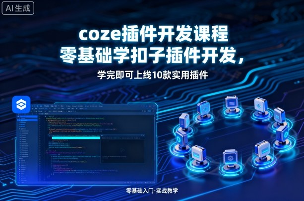 coze插件开发课程，零基础学扣子插件开发，学完即可上线10款实用插件-水滴知识网