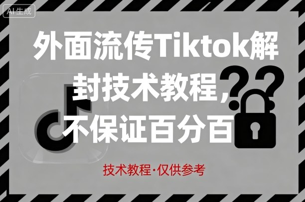外面流传Tiktok解封技术教程，不保证百分百，具体自测-水滴知识网