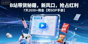 B站带货秘籍,新风口,抢占红利,7天2k+佣金【附SOP手册】-水滴知识网