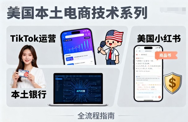 美国本土电商技术,Tiktok 运营篇+美国小红书篇+本土银行篇-水滴知识网