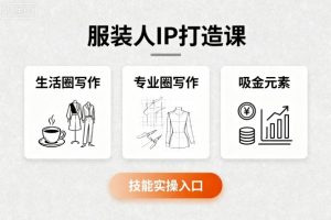 服装人IP打造课,文案创富+生活圈写作+专业圈写作+服装人专属+吸金元素+技能实操-水滴知识网