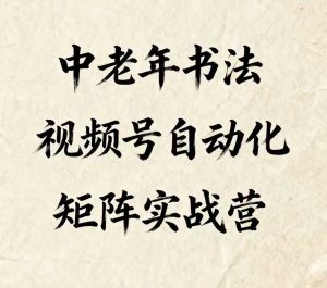 中老年书法视频号自动化矩阵实战营,一套自动化流程玩转中老年书法视频号矩阵-水滴知识网