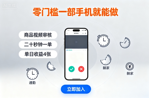 零门槛一部手机就能做,商品视频审核,通勤躺家碎片时间都能做,二十秒钟一单,单日收益4张【揭秘】-水滴知识网