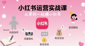 小红书运营实战课,从零到一玩賺小红书-水滴知识网