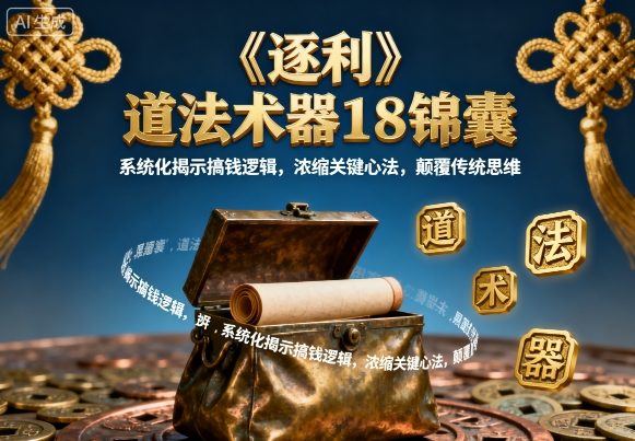 《逐利》道法术器18锦囊,系统化揭示搞钱逻辑,浓缩关键心法,颠覆传统思维-水滴知识网