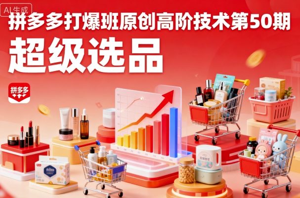 拼多多打爆班原创高阶技术第50期，超级选品-水滴知识网