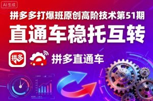 拼多多打爆班原创高阶技术第51期,直通车稳托互转-水滴知识网