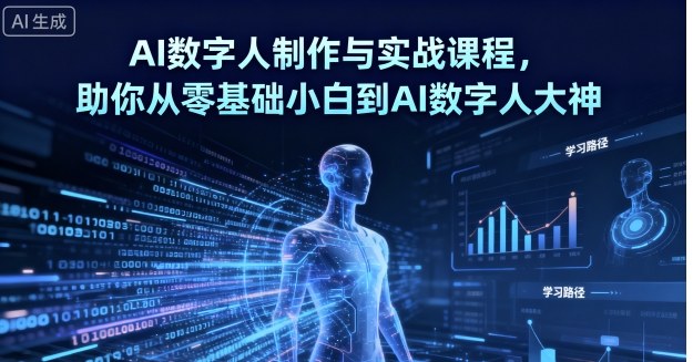 AI数字人制作与实战课程，助你从零基础小白到AI数字人大神-水滴知识网