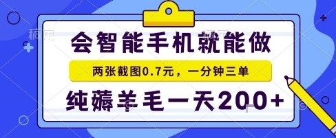 手机项目,二十秒一单,纯薅羊毛一天2张+做就有【揭秘】-水滴知识网