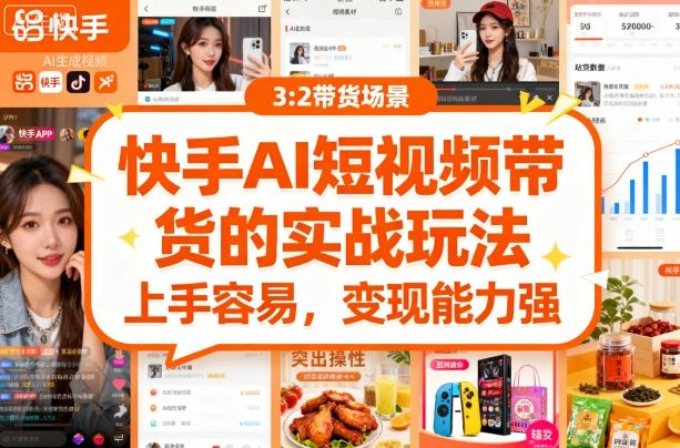 快手ai短视频带货的实战玩法，上手容易，变现能力强-水滴知识网