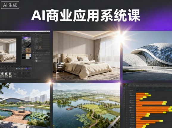 AI商业应用系统课，室内-软装-建筑-景观，智能设计+效果图+动画画实战-水滴知识网