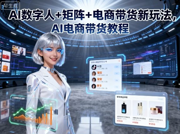 AI数字人+矩阵+电商带货新玩法,AI电商带货教程-水滴知识网