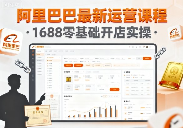 阿里巴巴最新运营课程,1688零基础开店实操-水滴知识网