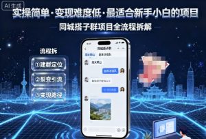 实操简单，变现难度低，最适合新手小白做的项目，每天轻松收入3张，同城搭子群项目全流程拆解-水滴知识网