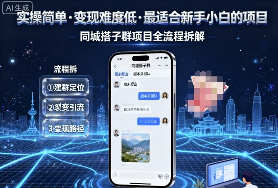 实操简单，变现难度低，最适合新手小白做的项目，每天轻松收入3张，同城搭子群项目全流程拆解-水滴知识网