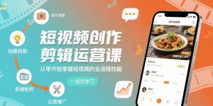 短视频创作剪辑运营课，从零开始掌握短视频的全流程技能-水滴知识网