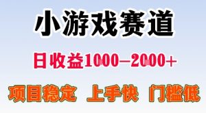 最新小游戏赛道,日收益1k-2k+,项目稳定上手快门槛低,在家就可以自己创业【揭秘】-水滴知识网