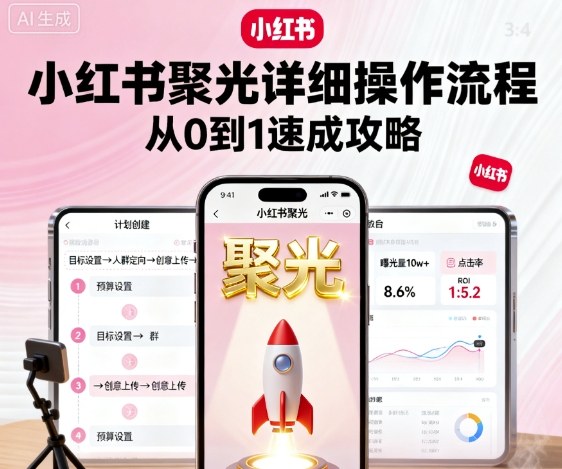 小红书聚光详细操作流程,小红书聚光从0到1速成攻略-水滴知识网