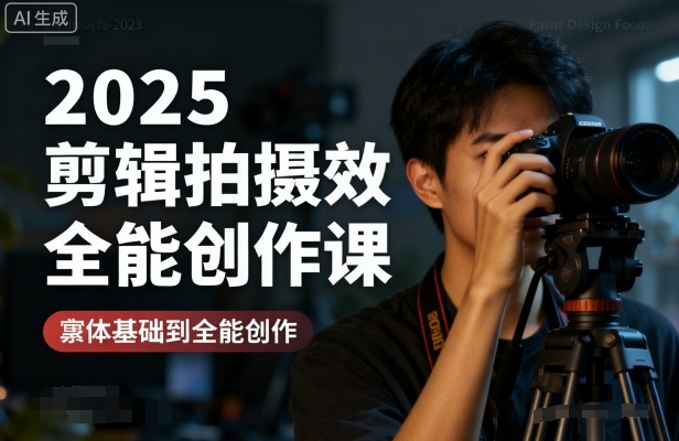 2025剪辑拍摄特效全能创作课，零基础到全能创作-水滴知识网