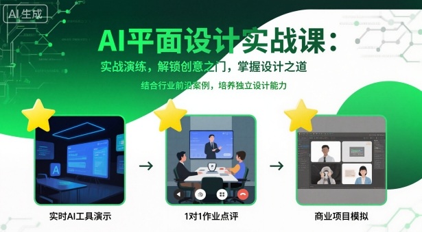 AI平面设计实战课,实战演练,解锁创意之门,掌握设计之道-水滴知识网