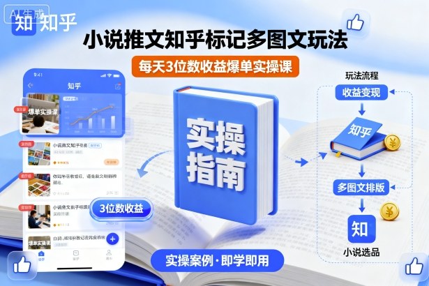 小说推文知乎标记多图文玩法,每天3位数收益爆单实操课-水滴知识网