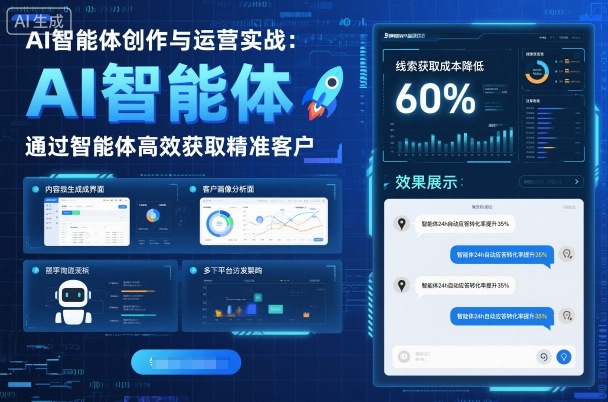 AI智能体创作与运营实战,实体门店通过智能体高效获取精准客户-水滴知识网