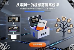 从零到一的视频剪辑系统课,从0基础–系统掌握–实战进阶,学拍视频剪辑-水滴知识网