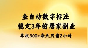 全自动数字标注，稳定3年的蓝海项目，居家也能矩阵开干的副业，单机日入3张+【揭秘】-水滴知识网