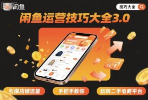 闲鱼运营技巧大全3.0,引爆店铺流量,手把手教你玩转二手电商平台-水滴知识网