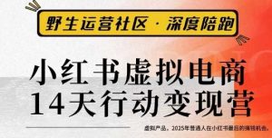 小红书虚拟电商14天变现训练营3.0,虚拟产品,2025年普通人在小红书最后的搞钱机会-水滴知识网