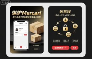 煤炉Mercari国外闲鱼二手电商运营实战全流程,仿品高利润,简单上手,闷声搞钱-水滴知识网