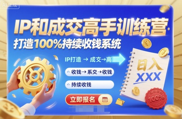 带你成为IP和成交高手的训练营,打造100%持续收钱系统-水滴知识网