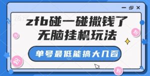 zfb碰一碰撒钱了，无脑挂机玩法，单号最低能搞大几张【揭秘】-水滴知识网