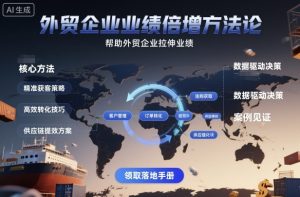 外贸企业业绩倍增方法论,帮助外贸企业拉伸业绩-水滴知识网