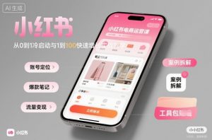 小红书电商运营课:从0到1冷启动与1到100快速增长实战教学-水滴知识网