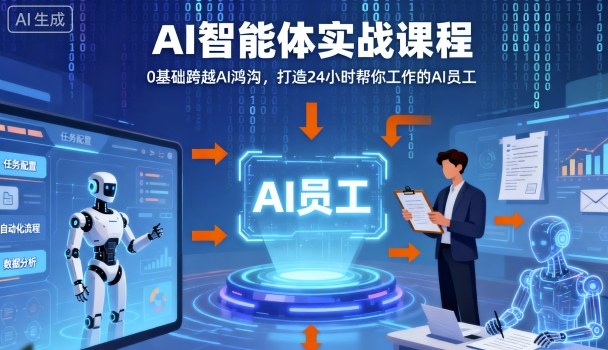 Ai智能体实战课程,0基础跨越Ai鸿沟,打造24小时帮你工作的Ai员工,打破常规,以实战定义Ai-水滴知识网