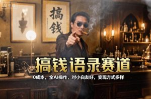 搞钱语录赛道，0成本，全AI操作，对小白友好，变现方式多样-水滴知识网