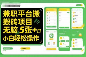 兼职平台搬砖项目无脑操作日入5张＋小白轻松操作-水滴知识网