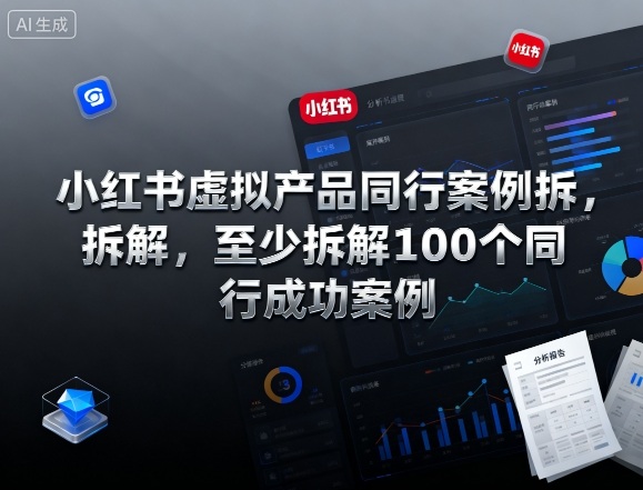 小红书虚拟产品同行案例拆解,至少拆解100个同行成功案例-水滴知识网