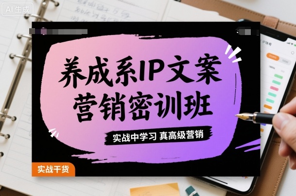 养成系IP文案营销密训班,实战中学习真高级营销-水滴知识网