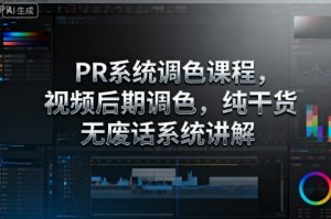 PR系统调色课程,视频后期调色,纯干货无废话系统讲解-水滴知识网