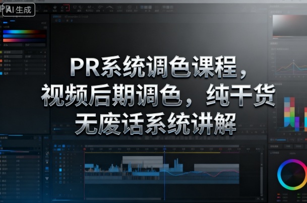 PR系统调色课程，视频后期调色，纯干货无废话系统讲解-水滴知识网