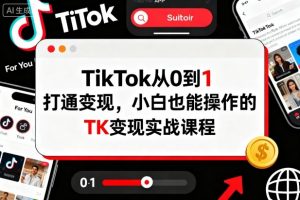 TikTok从0到1打通变现,小白也能操作的TK变现实战课程-水滴知识网