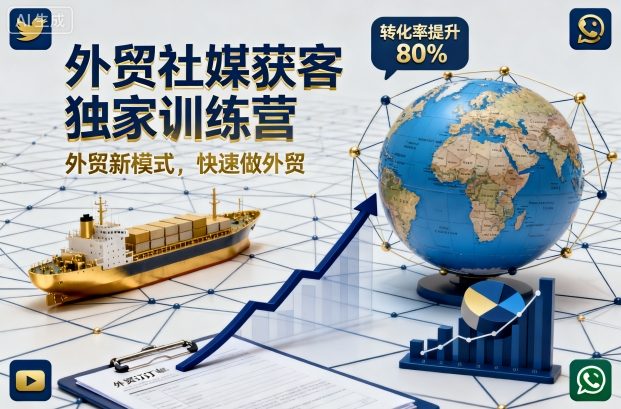 外贸社媒获客独家训练营,外贸新模式,快速做外贸-水滴知识网