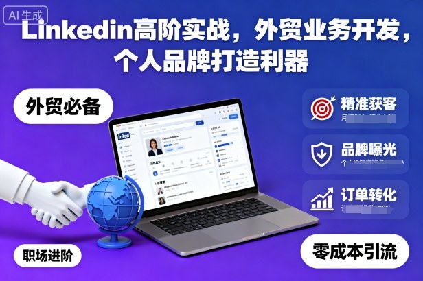 Linkedin高阶实战,外贸业务开发,个人品牌打造利器-水滴知识网
