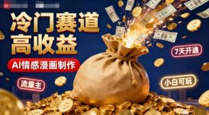 公众号冷门赛道，用AI做情感漫画，7天开通流量主，操作简单，小白可玩-水滴知识网