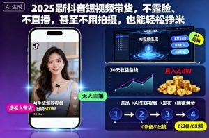 2025最新抖音短视频带货，不露脸、不直播，甚至不用拍摄，也能轻松挣米-水滴知识网